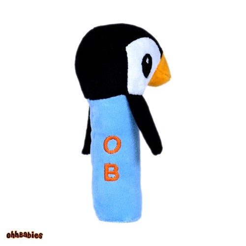 Pink Rabbit With Blue Penguin Baby Rattle Toy