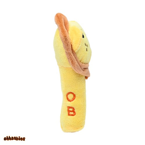 Yellow Lion With Pink Penguin Baby Rattle Toy