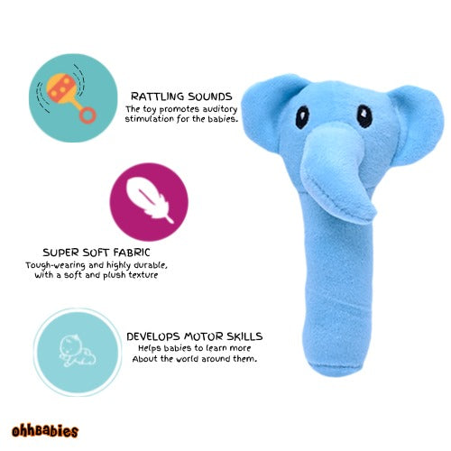 Monkey With Elephant Baby Rattle Toy